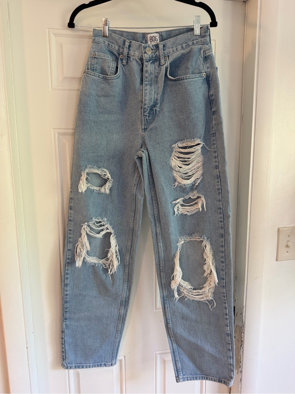 BDG High-Rise Baggy Jeans in Light Wash Blue